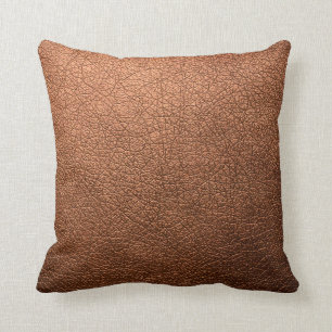 Trendy Metallic Kupfer Patina Leather Textur Kissen