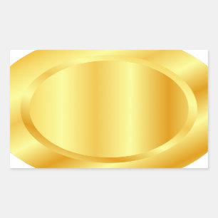 Trendy Metallic Look Imitate Gold Blank Template Rechteckiger Aufkleber