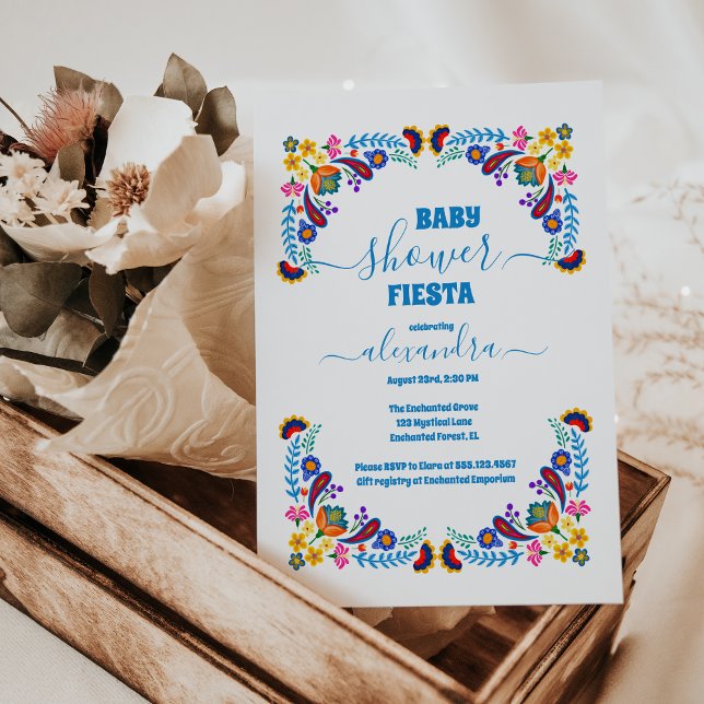 Trendy Mexican Floral Fiesta Girl Baby Dusche Einladung (Von Creator hochgeladen)