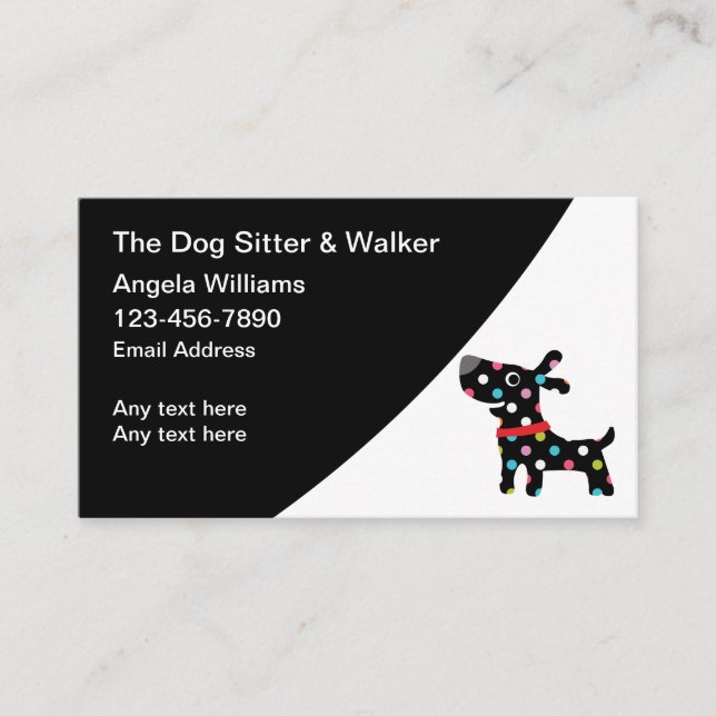 Trendy mignon Chien Sitter Carte de visite moderne (Devant)