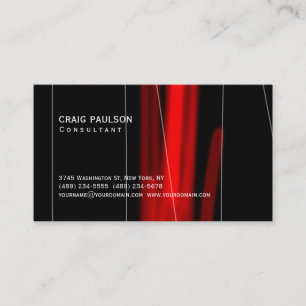 Trendy mignon noir rouge Motif chic Carte de visit