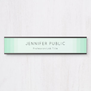 Trendy Mini Green Moderne Minimalistische Vorlage Türschild