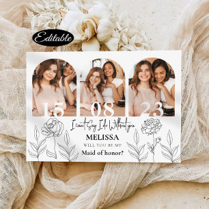 Trendy Minimal Bridesmaid Proposal Card Einladung