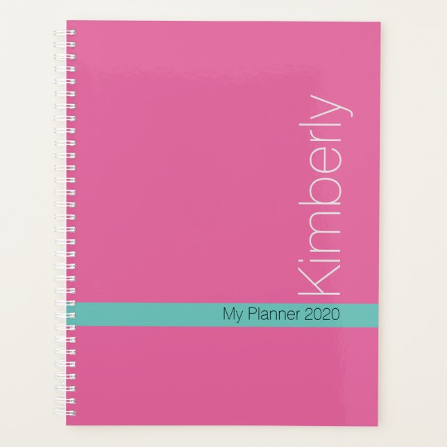 Trendy Minimal Design DIY Name/Betreff/Rosa & Aqua Planer (Vorderseite)
