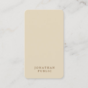 Trendy Minimal Design Modernes Elegantes Beige Sch Visitenkarte
