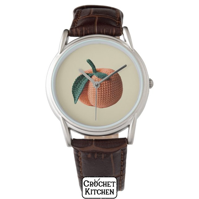 Trendy Minimal Modern Amigurumi Crochet Peach Armbanduhr (Von Creator hochgeladen)
