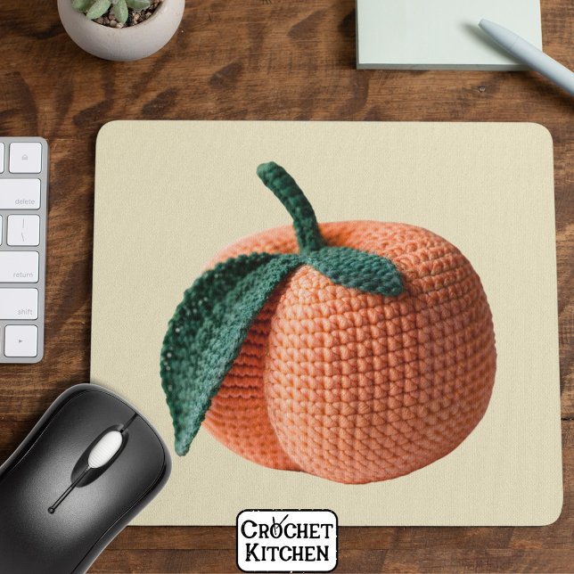 Trendy Minimal Modern Amigurumi Crochet Peach Mousepad (Von Creator hochgeladen)