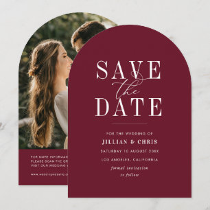 trendy minimalburgundische rote Save the Date Kart Einladung