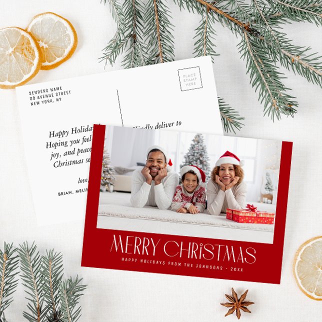 Trendy minimale festliche Weihnachtskarte für das  Postkarte (Von Creator hochgeladen)
