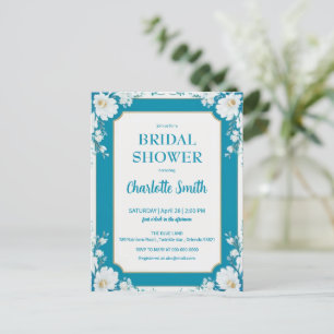 Trendy minimalist vintage antike Hochzeitsdusche Postkarte