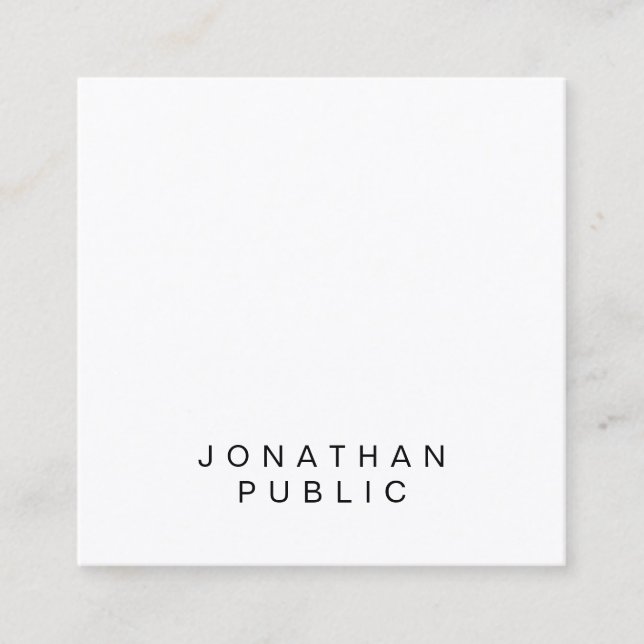 Trendy Minimalistic Schablonen-berufliche Grafik Quadratische Visitenkarte (Vorderseite)