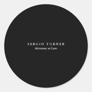 Trendy Minimalistisch Beruflich Black Runder Aufkleber