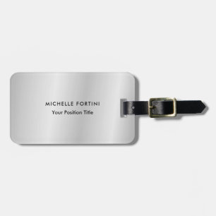 Trendy Minimalistisch Beruflich Modern Silver Gray Gepäckanhänger