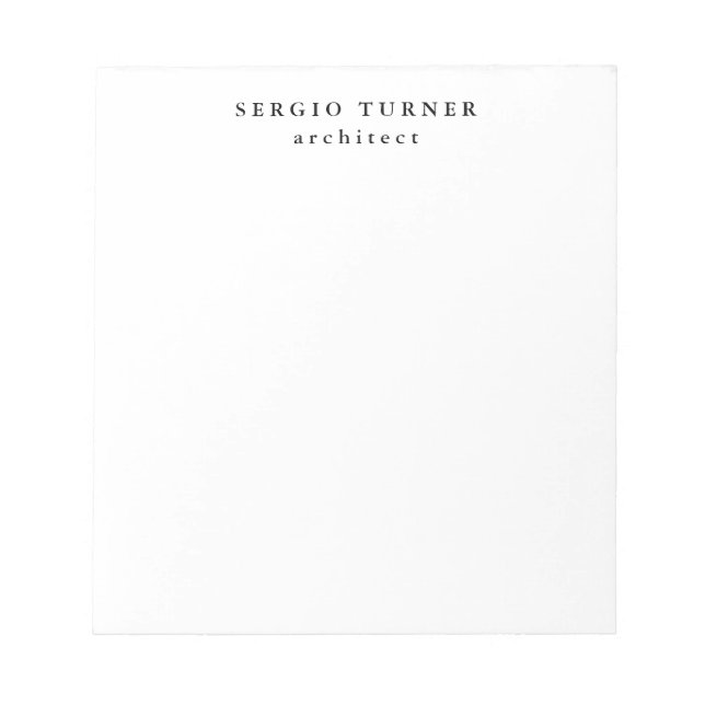 Trendy Minimalistisch Beruflich Notizblock (Vorderseite)