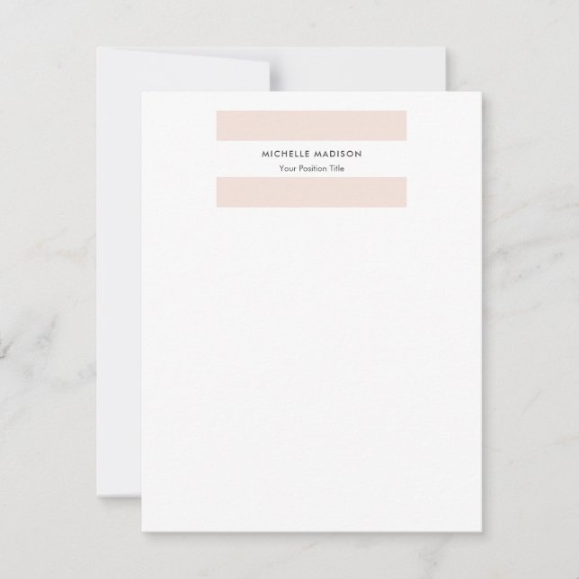 Trendy Minimalistisch Beruflich Schlicht Mitteilungskarte (Vorderseite)