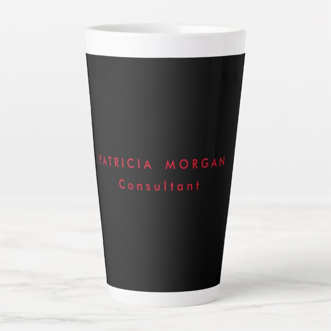 Trendy Minimalistisch Black Red Beruflich Ihren Na Milchtasse (Vorderseite)