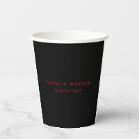 Trendy Minimalistisch Black Red Beruflich Ihren Na