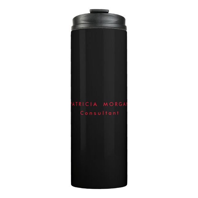 Trendy Minimalistisch Black Red Beruflich Ihren Na Thermosbecher (Vorderseite)