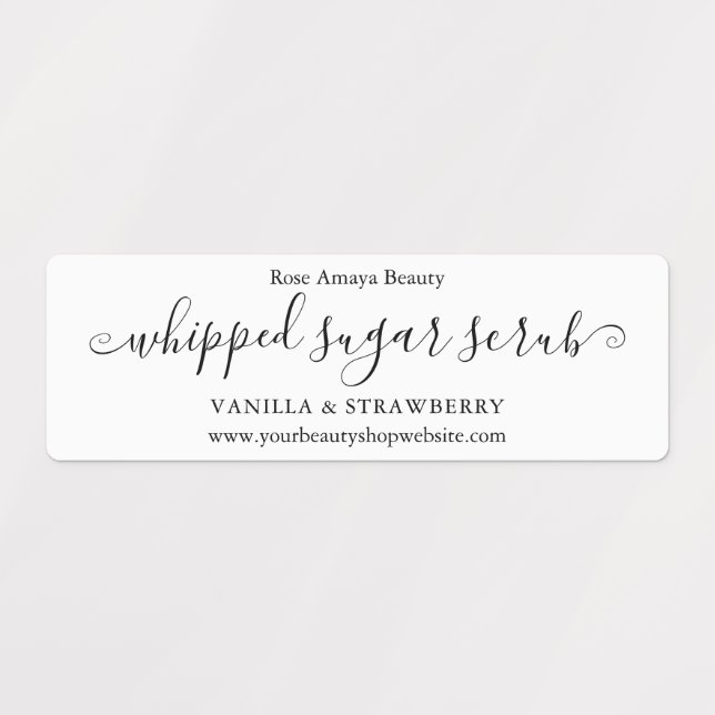 Trendy Minimalistisch Calligraphy Whipped Sugar Sc Etiketten (Design 1)
