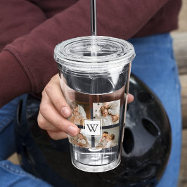 Trendy Minimalistisch Collage Fathers Foto Daddy G Acryltrinkbecher