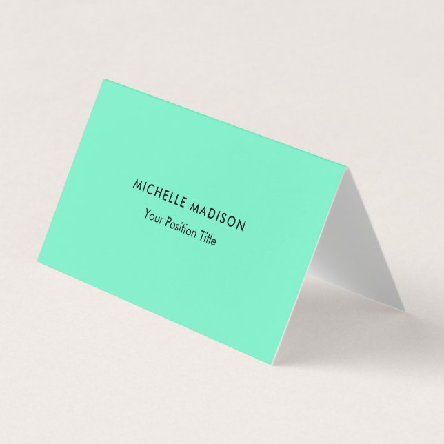 Trendy Minimalistisch Green Blue Visitenkarten (Vorderseite)