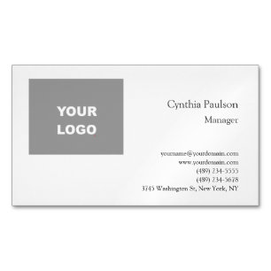 Trendy Minimalistisch Modern Add Your Logo Magnetische Visitenkarte