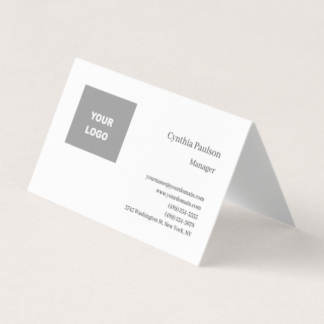 Trendy Minimalistisch Modern Add Your Logo Visitenkarten (Vorderseite)