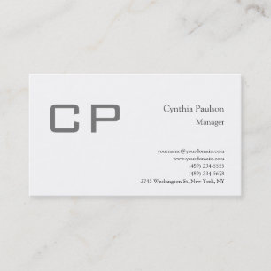 Trendy Minimalistisch Modern Monogram Schlicht Visitenkarte