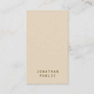 Trendy minimalistisch Moderne elegante Beige Vorla Visitenkarte