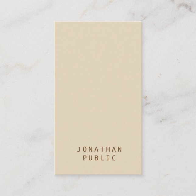 Trendy minimalistisch Moderne elegante Beige Vorla Visitenkarte (Vorderseite)