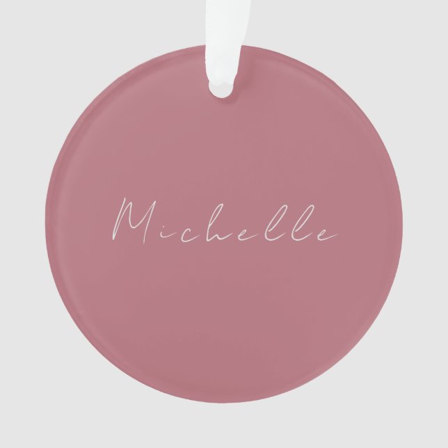 Trendy Minimalistisch Moderne handgeschriebene Ros Ornament (Vorderseite)
