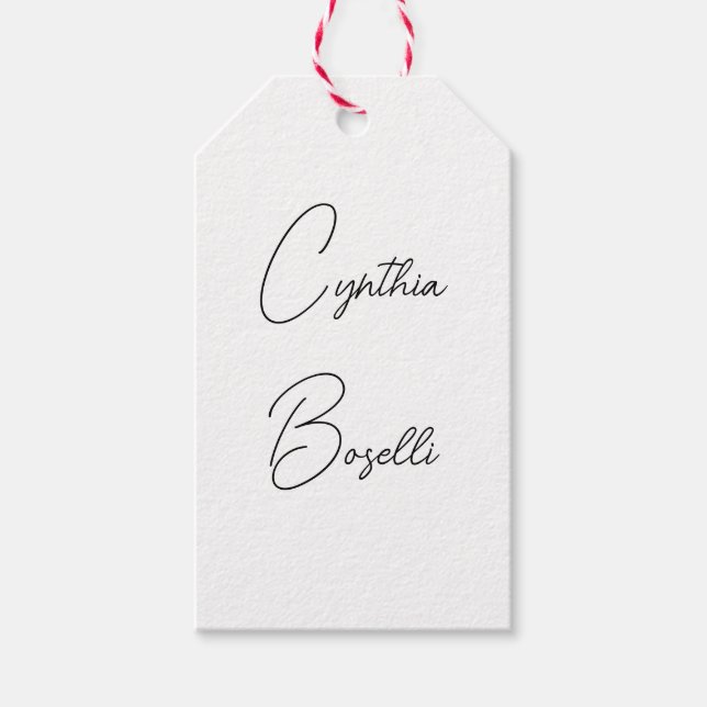 Trendy Minimalistisch Moderne Schlichte, einfache  Geschenkanhänger (Vorderseite)