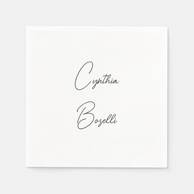 Trendy Minimalistisch Moderne Schlichte, einfache  Serviette (Vorderseite)