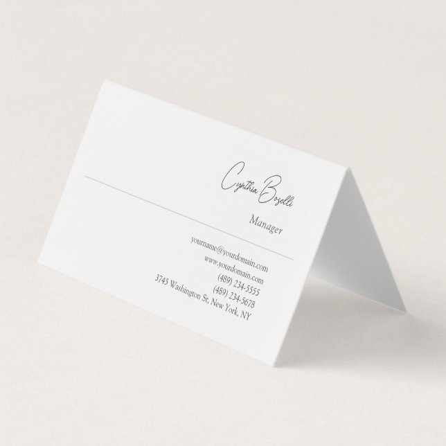 Trendy Minimalistisch Moderne Schlichte, einfache  Visitenkarten (Vorderseite)