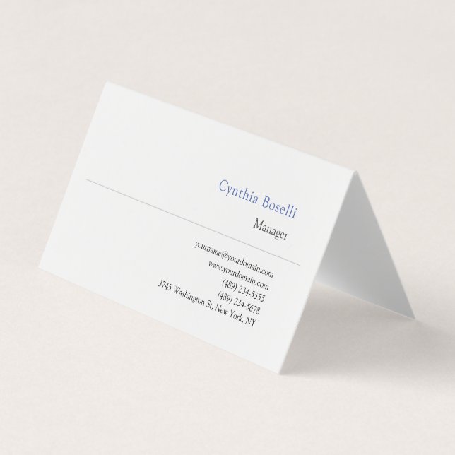 Trendy Minimalistisch Moderne Schlichte, einfache  Visitenkarten (Vorderseite)