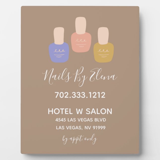 Trendy Minimalistisch Nail Salon Business Tabletop Fotoplatte (Vorderseite)