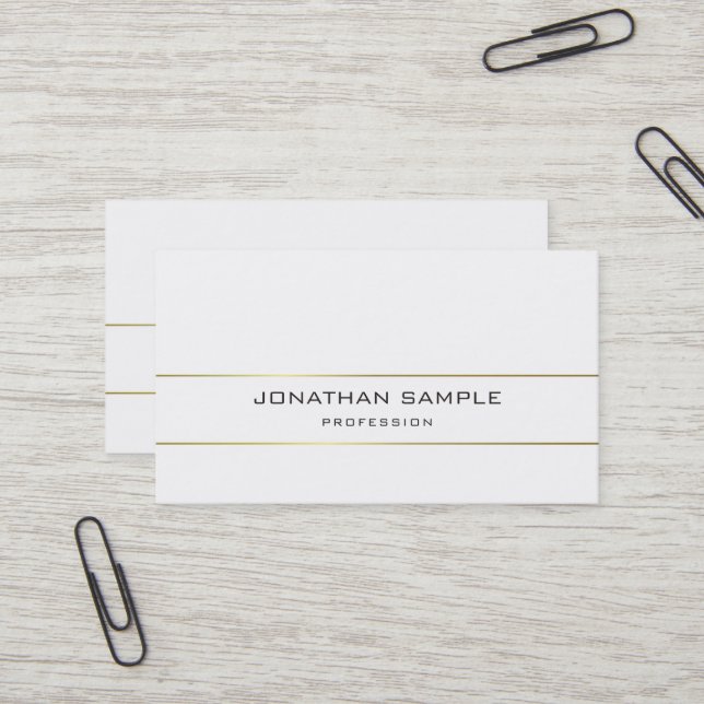 Trendy Minimalistisch Schlicht Elegantes Design Visitenkarte (Vorderseite/Rückseite Beispiel)
