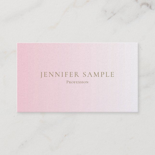 Trendy Minimalistischer stilvoller rosa Visitenkarte (Vorderseite)