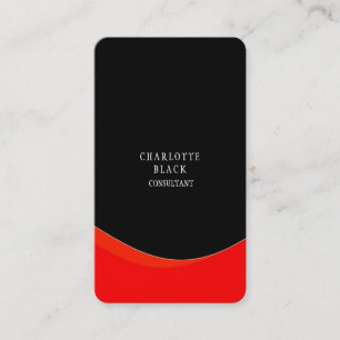 Trendy Minimalistisches schwarzes rotes weißes Visitenkarte