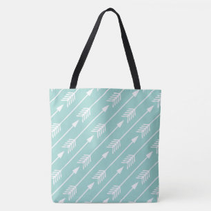 Trendy Mint Arrows Pattern Tasche