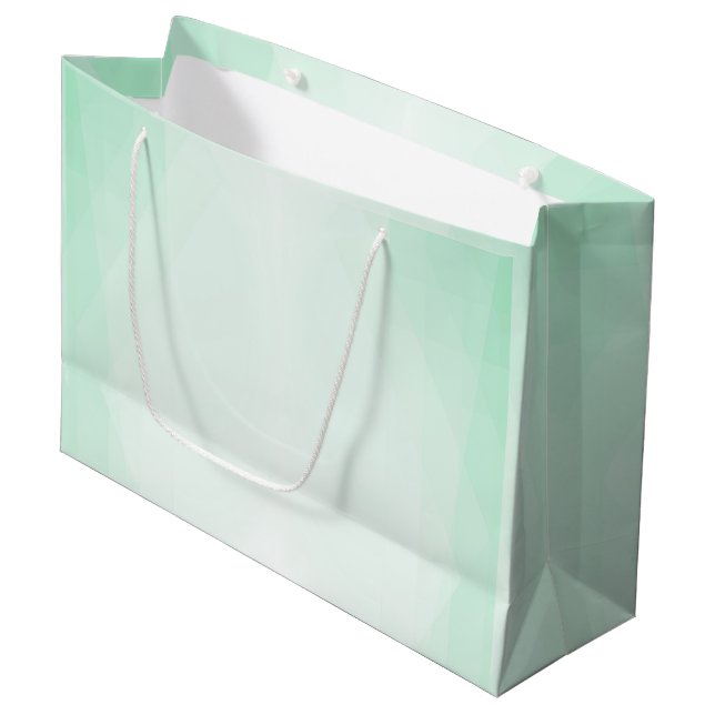 Trendy Mint Green Modern Elegant Template Große Geschenktüte (Vorderseite Schrägansicht)