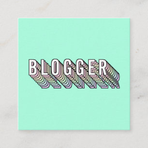 Trendy Minze grün 3d Typografy Blogger minimal Quadratische Visitenkarte