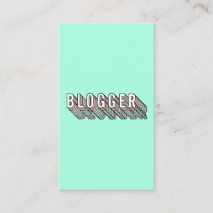 Trendy Minze grün 3d Typografy Blogger minimal Visitenkarte