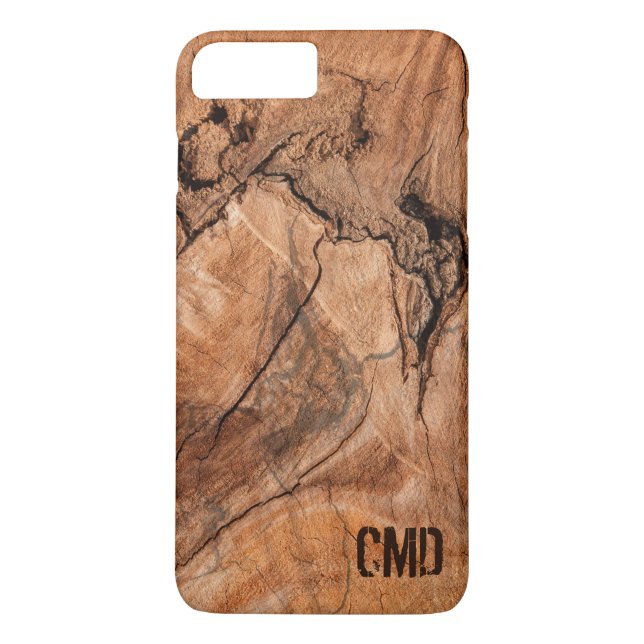 Trendy Mit Monogramm Nature Hardwood Case-Mate iPhone Hülle (Rückseite)