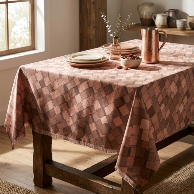 Trendy Mocha Mousse 3D Cube Pattern Tableclout Tischdecke (Von Creator hochgeladen)