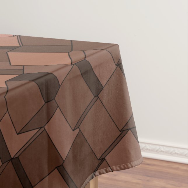 Trendy Mocha Mousse 3D Cube Pattern Tableclout Tischdecke (Beispiel)