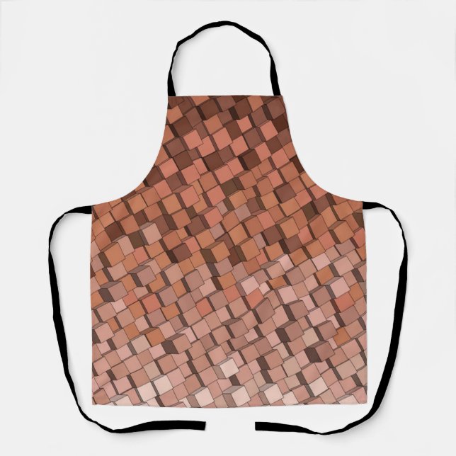 Trendy Mocha Mousse 3D Cube Schürze (Vorderseite)