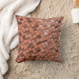 "Trendy Mocha Mousse Geometric 3D Cube Kissen