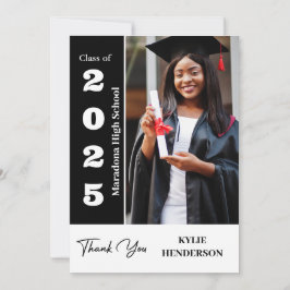 Trendy Modern Abschluss Foto Dankeskarte