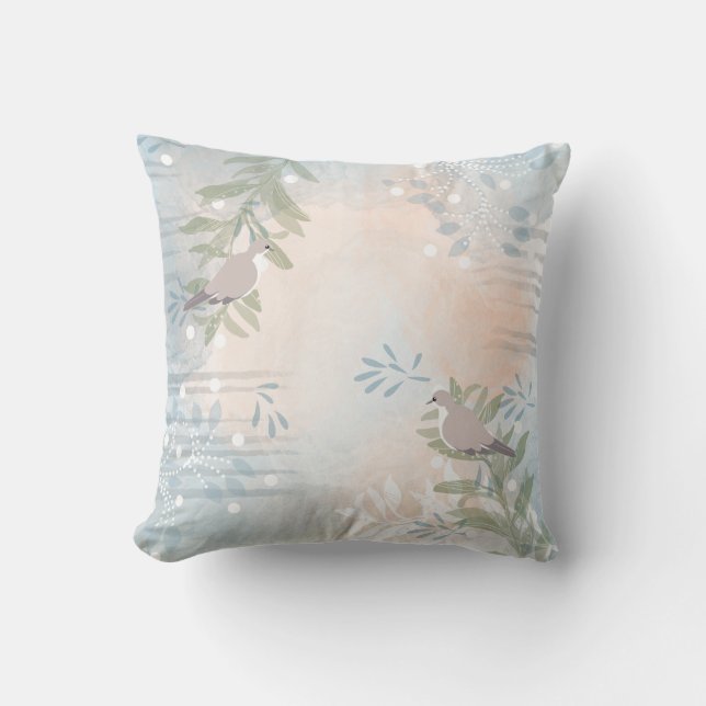 Trendy Modern Abstrakt floral botanisch Kissen (Vorderseite)
